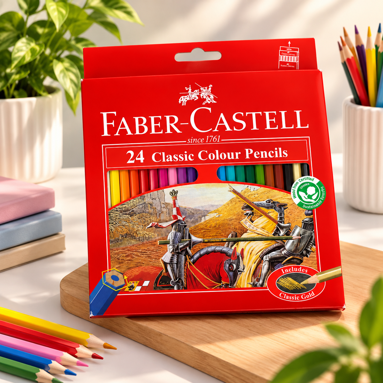 مداد رنگی فابرکاستل classic مقوایی اصل